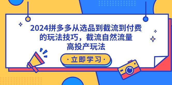 2024拼多多从选品到截流到付费的玩法技巧，截流自然流量玩法，高投产玩法-泡泡网赚