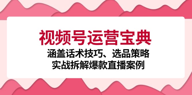 视频号运营宝典：涵盖话术技巧、选品策略、实战拆解爆款直播案例-泡泡网赚