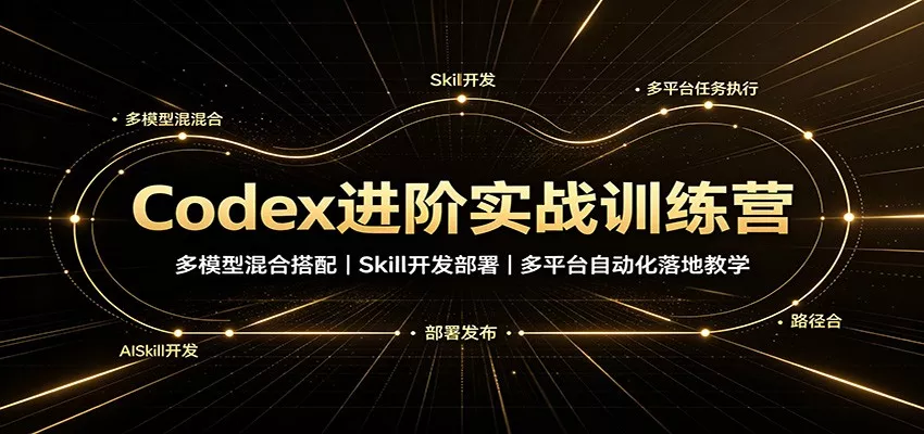 Codex进阶实战训练营：多模型混合搭配，Skill开发部署，多平台自动化落地教学-泡泡网赚
