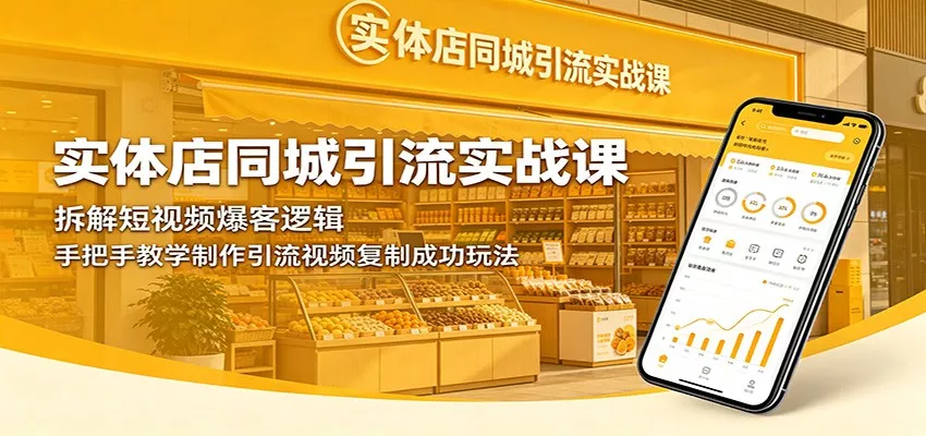 实体店同城引流实战课：拆解短视频爆客逻辑，手把手教学制作引流视频复制成功玩法-泡泡网赚
