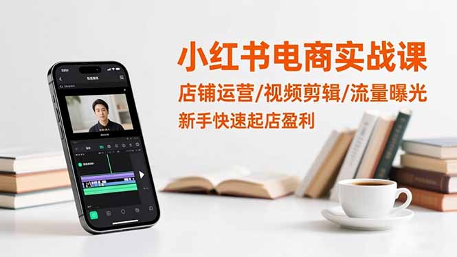 小红书电商实战课：店铺运营/视频剪辑/流量曝光，新手快速起店盈利-泡泡网赚