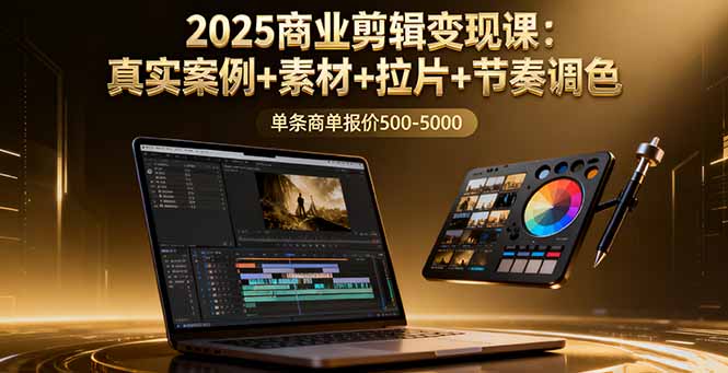 2025商业剪辑变现课：真实案例+素材+拉片+节奏调色，单条商单报价500-5000-泡泡网赚
