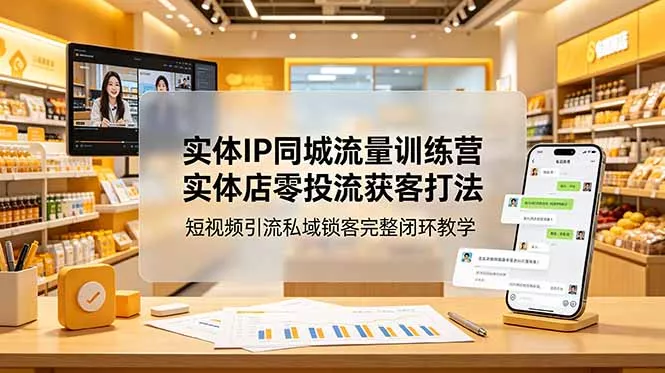 实体IP同城流量训练营：实体店零投流获客打法，短视频引流私域锁客完整闭环教学-泡泡网赚