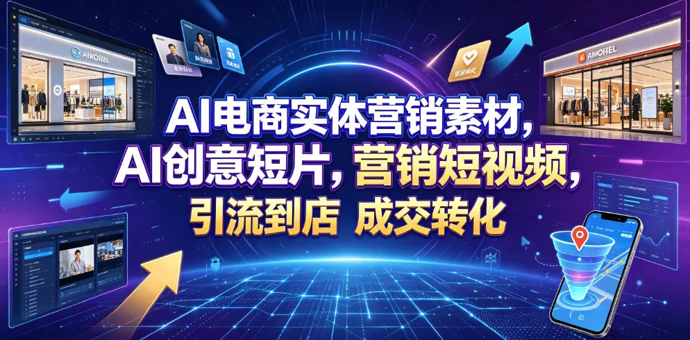 AI电商实体营销素材，AI创意短片，高效打造营销短视频，轻松引流到店，稳定提升门店客流与成交转化-泡泡网赚