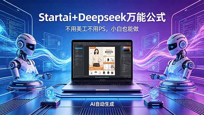 AI自动做电商详情页：Startai+Deepseek万能公式，不用美工不用PS，小白也能做-泡泡网赚