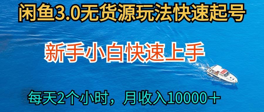 (9913期)2024最新闲鱼无货源玩法，从0开始小白快手上手，每天2小时月收入过万-泡泡网赚