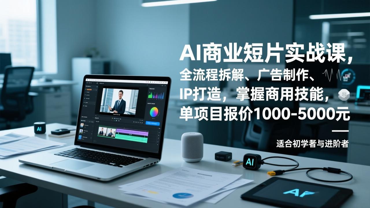 AI商业短片实战课，全流程拆解、广告制作、IP打造，掌握商用技能，单项目报价1000-5000元-泡泡网赚