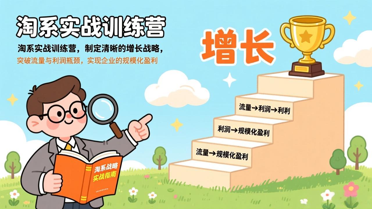 淘系实战训练营，制定清晰的增长战略，突破流量与利润瓶颈，实现企业的规模化盈利-泡泡网赚