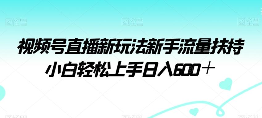 视频号直播新玩法新手流量扶持小白轻松上手日入600＋【揭秘】-泡泡网赚