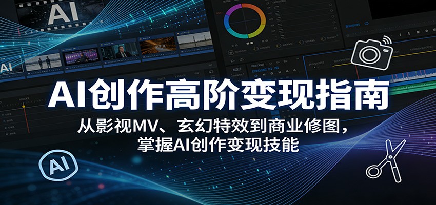 AI创作高阶变现指南：从影视MV、玄幻特效到商业修图，掌握AI创作变现技能-泡泡网赚