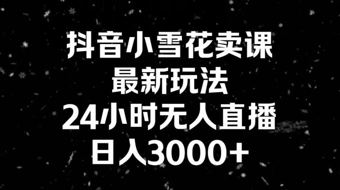 抖音小雪花卖课，24小时无人直播，日入3000+，小白也能轻松操作-泡泡网赚
