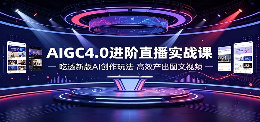 AIGC4.0进阶直播实战课：吃透新版AI创作玩法，高效产出图文视频-泡泡网赚