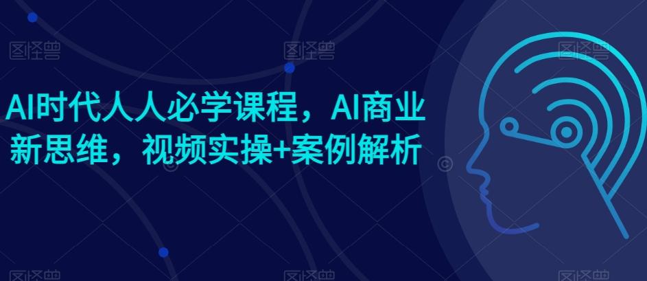 AI时代人人必学课程，AI商业新思维，视频实操+案例解析【赠AI商业爆款案例】-泡泡网赚