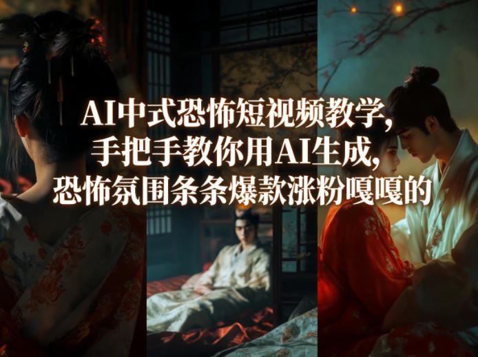 AI中式恐怖短视频教学，手把手教你用AI生成，恐怖氛围条条爆款涨粉嘎嘎的-泡泡网赚