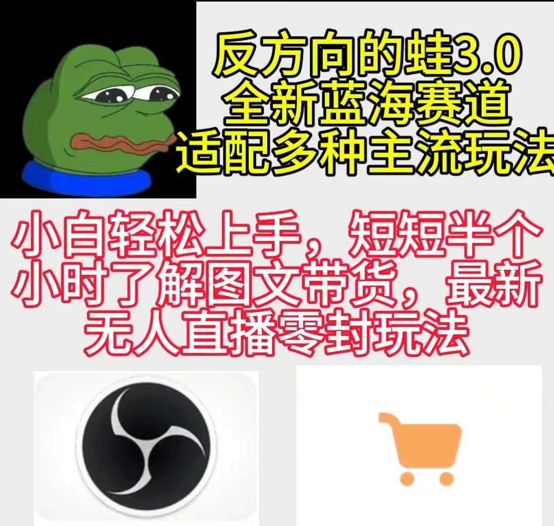 (9485期)反方向的蛙3.0，图文最新玩法，变现多元化，新蓝海项目，小白轻松上手-泡泡网赚