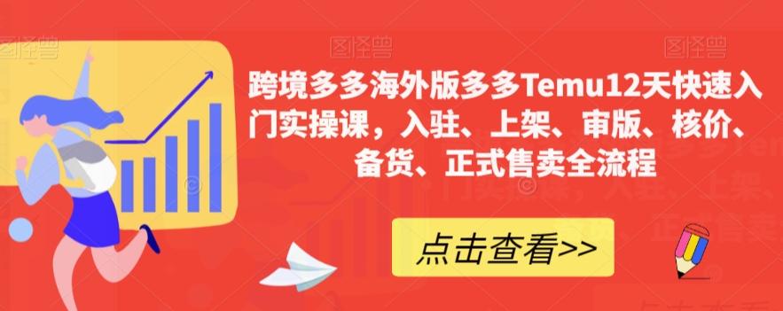 跨境多多海外版多多Temu12天快速入门实操课，入驻、上架、审版、核价、备货、正式售卖全流程-泡泡网赚