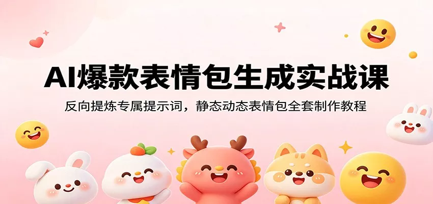 AI爆款表情包生成实战课：反向提炼专属提示词，静态动态表情包全套制作教程-泡泡网赚