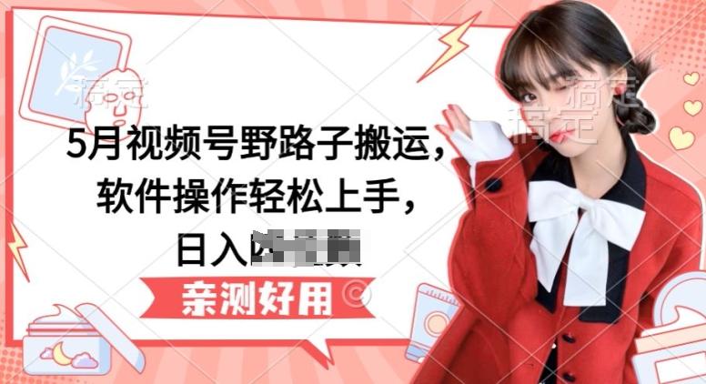 5月视频号野路子搬运，软件操作轻松上手，日入三位数【揭秘】-泡泡网赚
