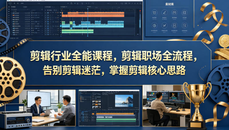 剪辑行业全能课程，剪辑职场全流程，告别剪辑迷茫，掌握剪辑核心思路-泡泡网赚