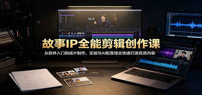 故事IP全能剪辑创作课：从软件入门到成片制作，实拍与AI配音结合快速打造优质内容-泡泡网赚
