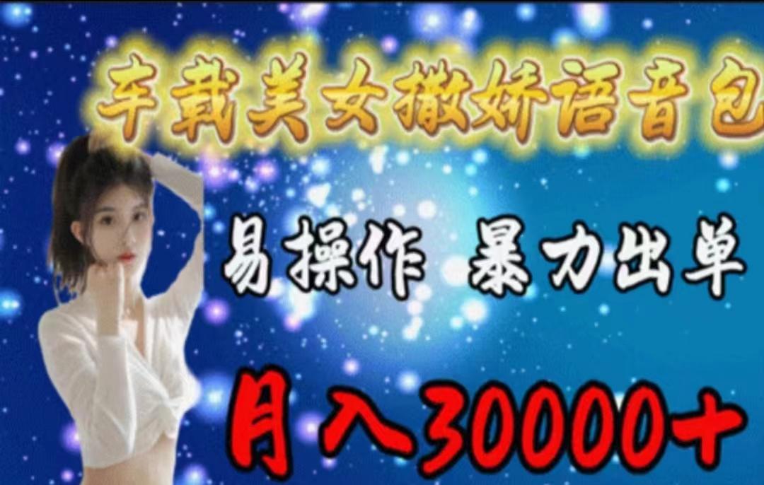 车载美女撒娇语音包，执行就出单，月入3000＋，小白看完课程就能马上实操-泡泡网赚