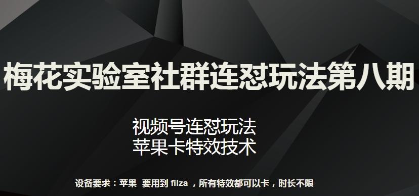 梅花实验室社群连怼玩法第八期，视频号连怼玩法 苹果卡特效技术【揭秘】-泡泡网赚