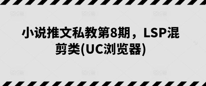 小说推文私教第8期，LSP混剪类(UC浏览器)-泡泡网赚