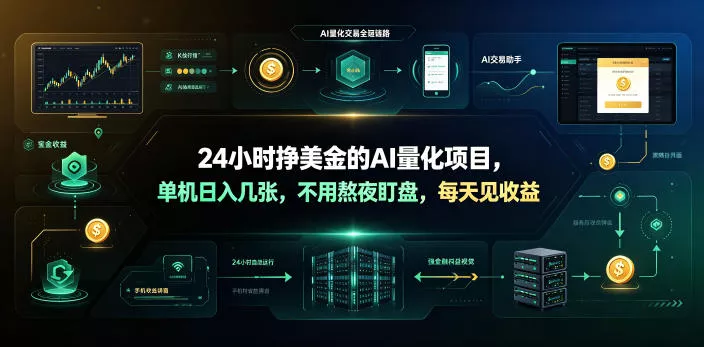24小时挣美金的AI量化项目，单机日入几十美刀，不用熬夜盯盘，每天见收益【揭秘】-泡泡网赚