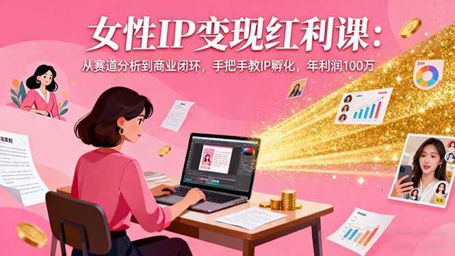 女性IP变现红利课：从赛道分析到商业闭环，手把手教IP孵化，年利润100万-泡泡网赚