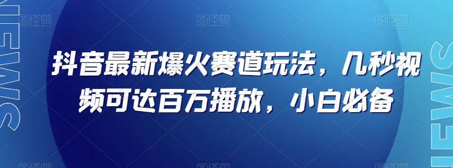 抖音最新爆火赛道玩法，几秒视频可达百万播放，小白必备（附素材）【揭秘】-泡泡网赚