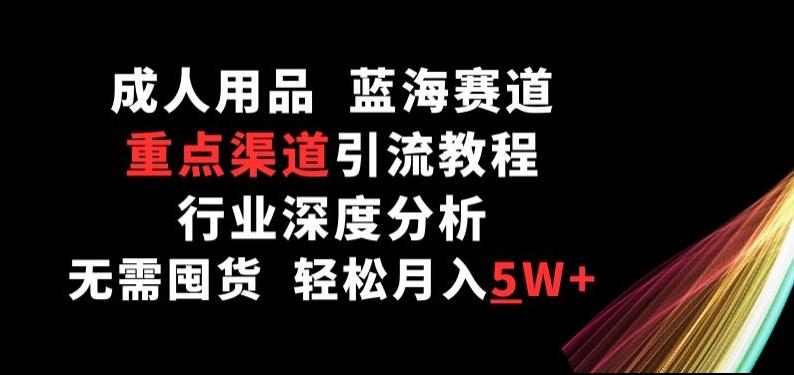 成人用品，蓝海赛道，重点渠道引流教程，行业深度分析，无需囤货，轻松月入5W+【揭秘】-泡泡网赚