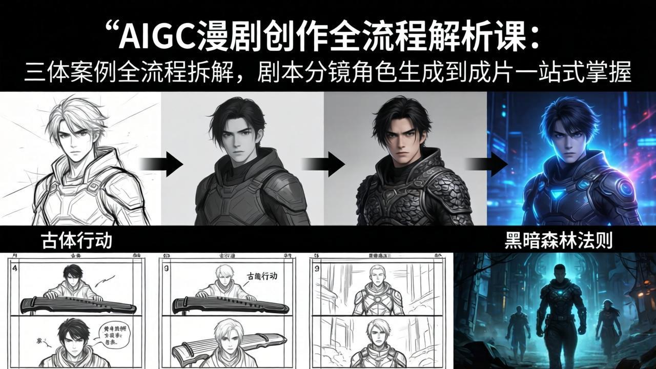 AIGC漫剧创作全流程解析课：三体案例全流程拆解，剧本分镜角色生成到成片一站式掌握-泡泡网赚