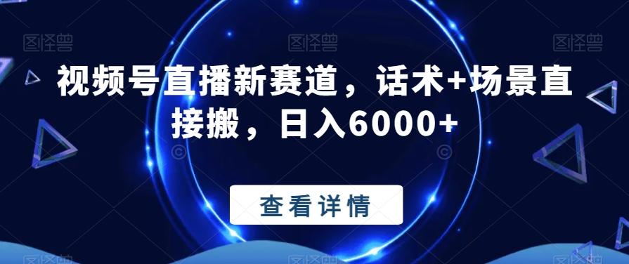 视频号直播新赛道，话术+场景直接搬，日入6000+-泡泡网赚