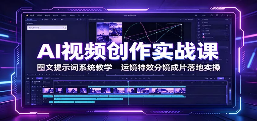 AI视频创作实战课：图文提示词系统教学，运镜特效分镜成片落地实操-泡泡网赚