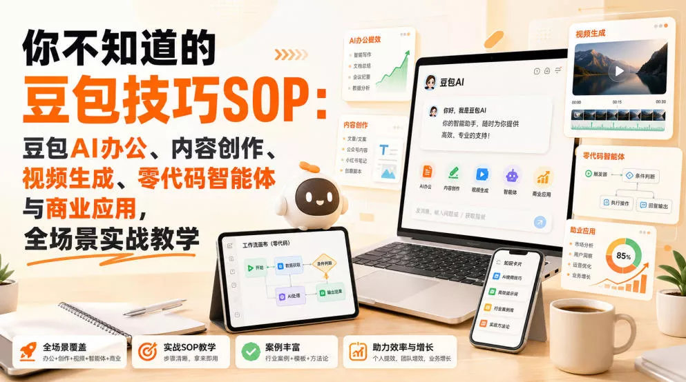 你不知道的豆包技巧SOP：豆包AI办公、内容创作、视频生成、零代码智能体与商业应用，全场景实战教学-泡泡网赚