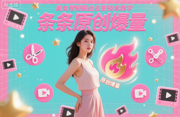美女视频搬运去重技术教学，条条原创爆量-泡泡网赚