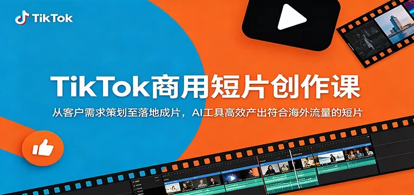 TikTok商用短片创作课：从客户需求策划至落地成片，AI工具高效产出符合海外流量的短片-泡泡网赚