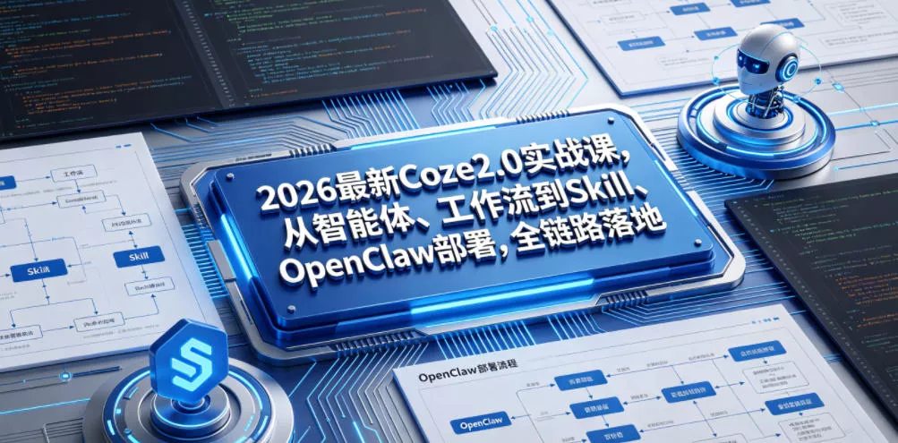 2026最新Coze2.0实战课，从智能体、工作流到Skill、OpenClaw部署，全链路落地-泡泡网赚