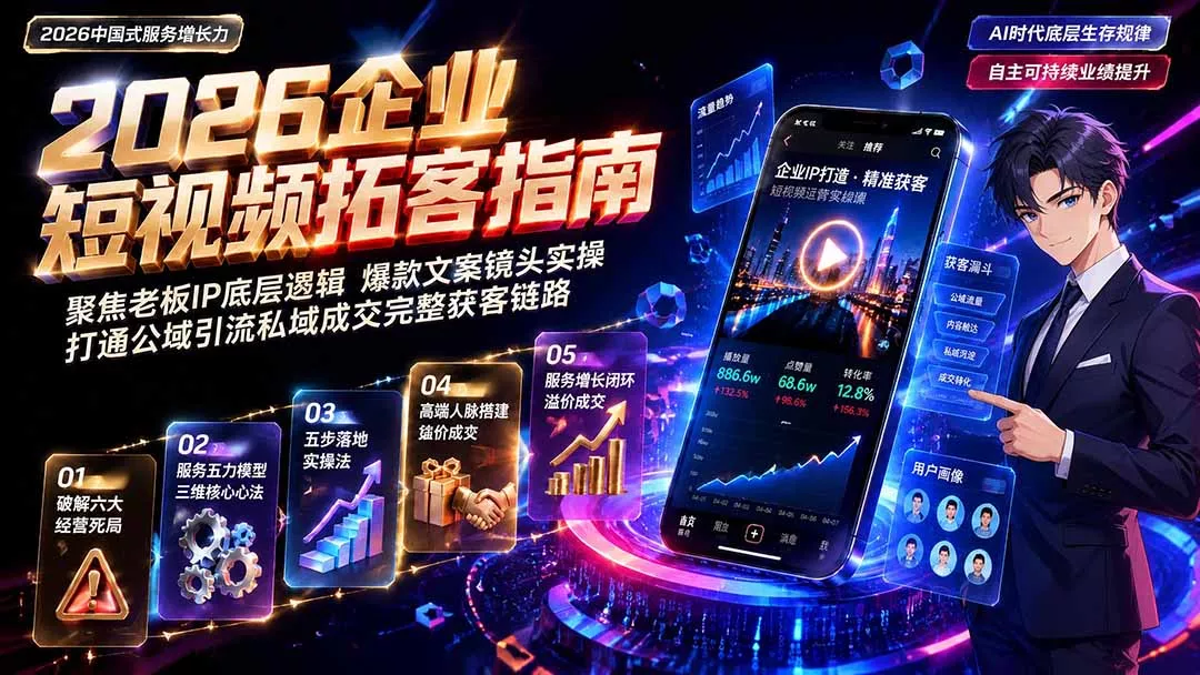 2026AI时代服务增长力实战课-无水印|五力模型三维心法教学,破解门店客源流失低价内卷实现长效业绩增长 2026AI时代服务增长力实战课-无水印|五力模型三维心法教学,破解门店客源流失低价内卷实现长效业绩增长