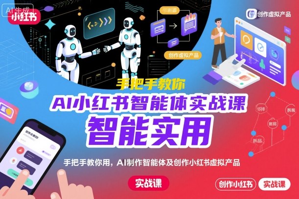 AI小红书智能体实战课，手把手教你用AI制作智能体及创作小红书虚拟产品，提效+内容商业化-泡泡网赚