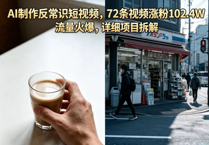 AI制作反常识短视频，72条视频涨粉102.4W，流量火爆，详细项目拆解-泡泡网赚