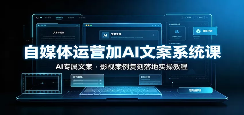 自媒体运营加AI文案系统课：：AI专属文案，影视案例复刻落地实操教程-泡泡网赚