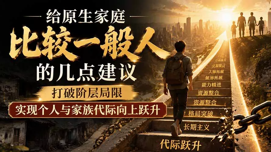 付费文章：给原生家庭比较一般人的几点建议，打破阶层局限，实现个人与家族代际向上跃升-泡泡网赚