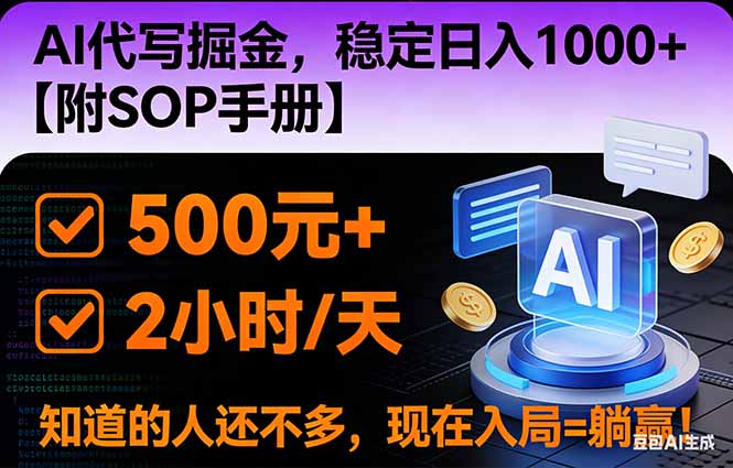 2026风口项目,AI代写掘金，稳定日入1000+，掌握核心技能【附SOP手册】-泡泡网赚