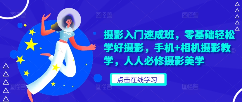 摄影入门速成班，零基础轻松学好摄影，手机+相机摄影教学，人人必修摄影美学-泡泡网赚