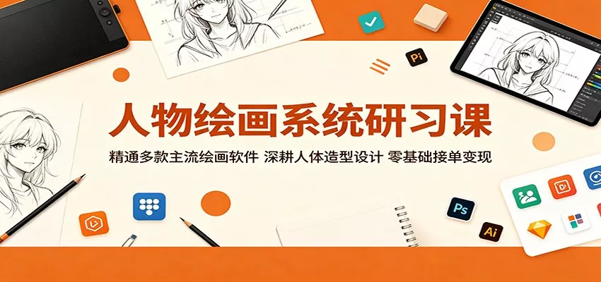 人物绘画系统研习课：精通多款主流绘画软件，深耕人体造型设计，零基础接单变现-泡泡网赚