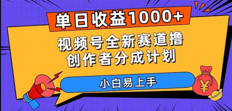 单日收益1000+，视频号全新赛道撸创作者分成计划，小白易上手【揭秘】-泡泡网赚