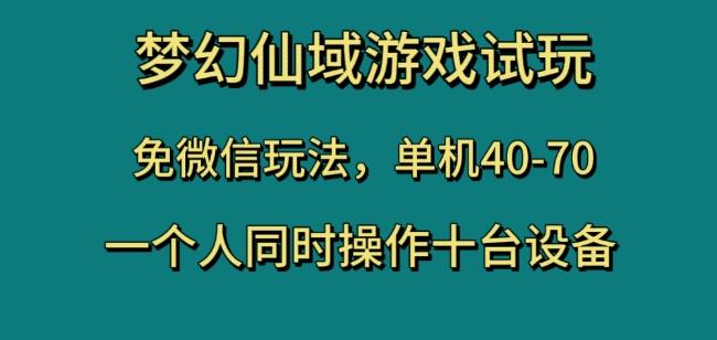 梦幻仙域游戏试玩，免微信玩法，单机40-70，一个人同时操作十台设备【揭秘】-泡泡网赚