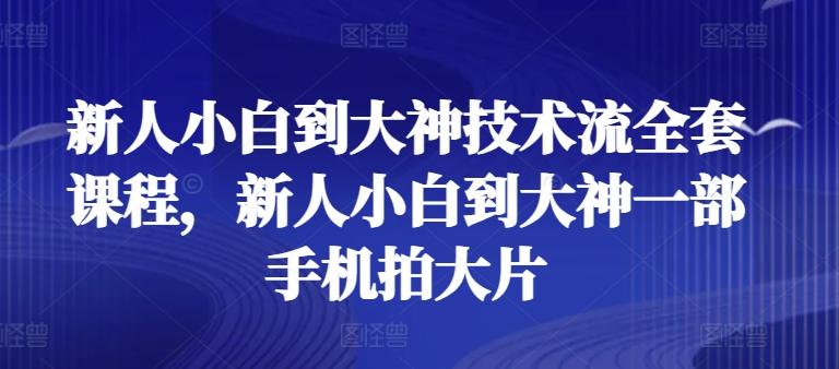 新人小白到大神技术流全套课程，新人小白到大神一部手机拍大片-泡泡网赚