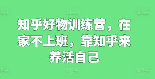 知乎好物训练营，在家不上班，靠知乎来养活自己-泡泡网赚